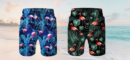 2024 Funny Flamingo Swim Trunks for Men