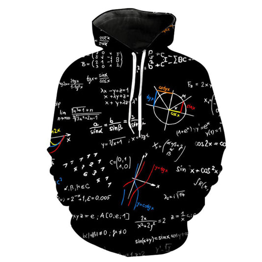 Hoodie met gekleurde wiskundige prints