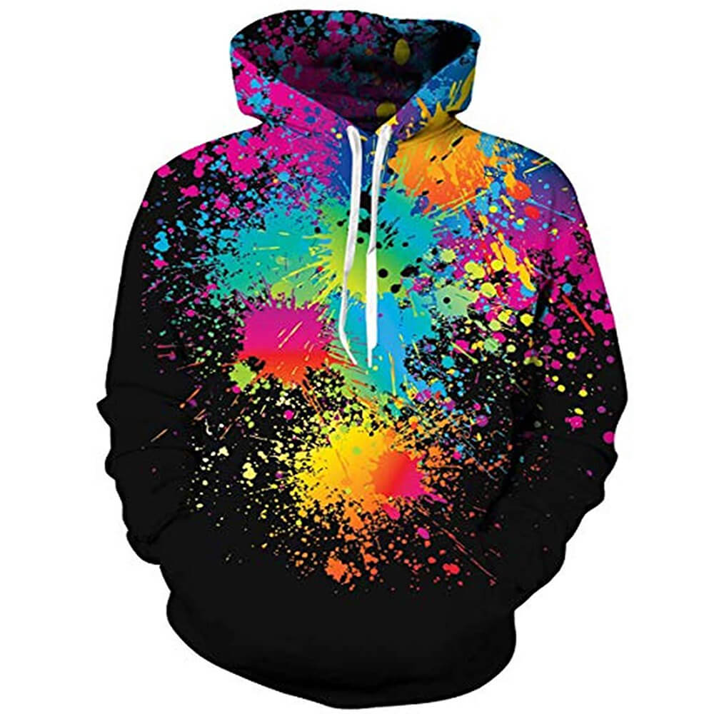Paint Splatter Black Funny Hoodie – D&F Clothing®