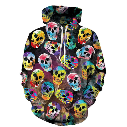 Kleurrijke schedel hoodie