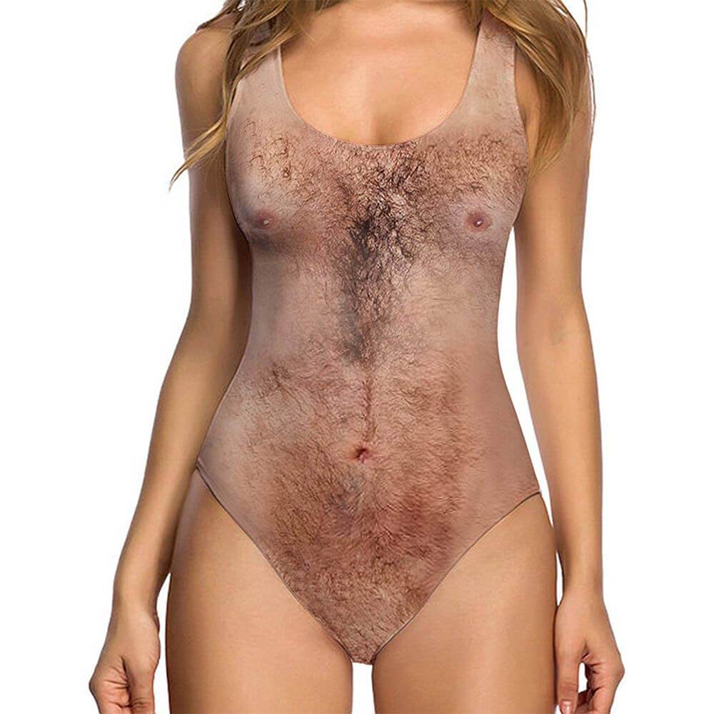 Hairy Chest Ugly One Piece Swimsuit D&F Clothing Hairy Chest Ugly One Piece Swimsuit D&F Clothing