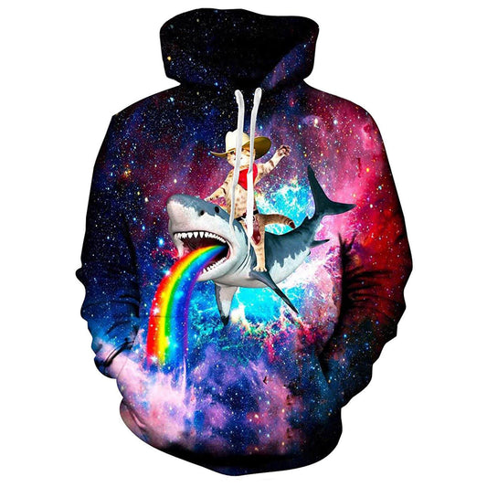 Cowboykat die haaien berijdt Hoodie