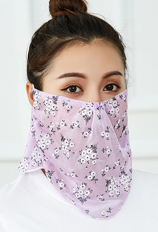 Bloemen Gezicht Bandana Met Oorlussen