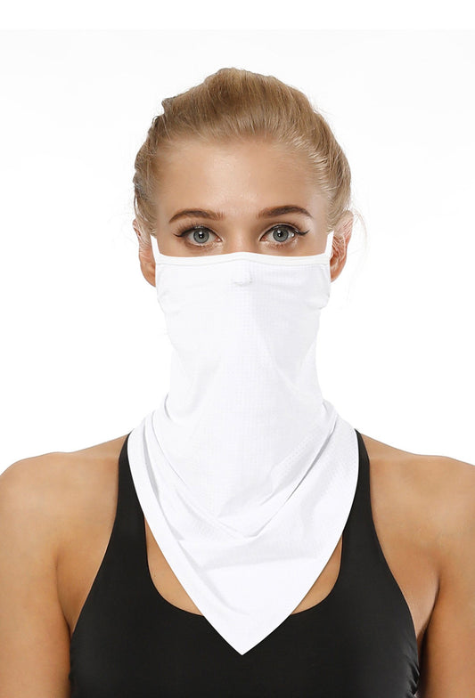 Witte gezichtssjaal met oorlussen