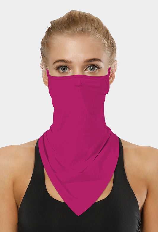 Wijnkleurige gezichtssjaal met oorlussen