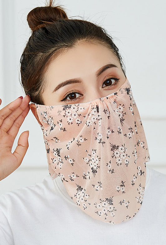 Bloemen Gezicht Bandana Masker Met Oorlussen