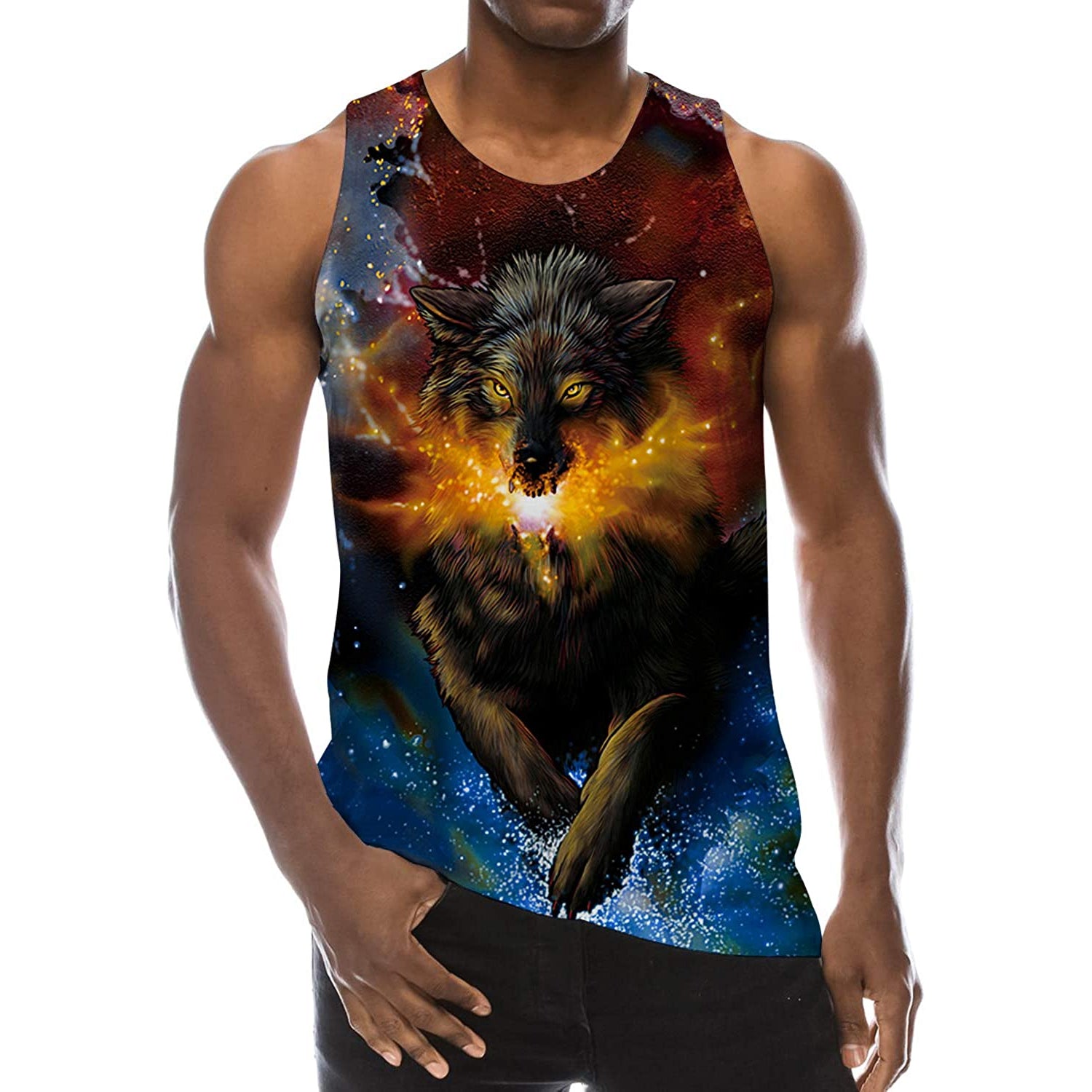 Galaxy Wolf Funny Tank Top – D&F Clothing®