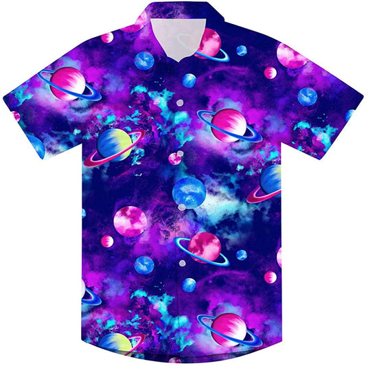 Ruimte Galaxy Planeet Grappig Peuter Hawaiiaans Shirt