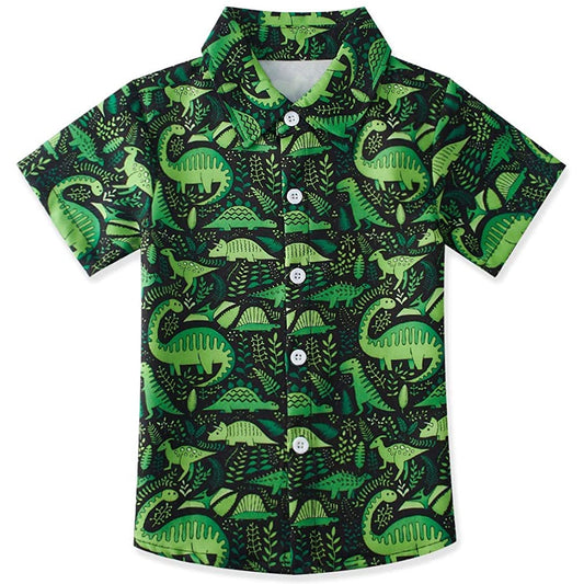 Groene Dinosaurus Grappig Peuter Hawaiiaans Shirt