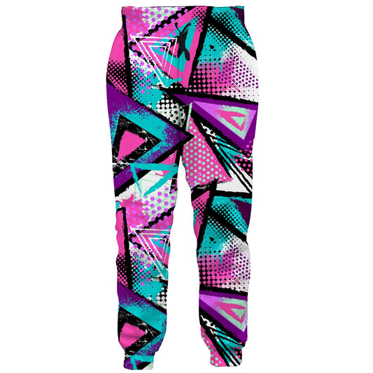 80s Kleurrijke Geometrische Vintage Grappige Joggingbroek