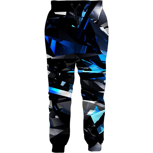 Grappige geometrische joggingsbroek met diamantmotief