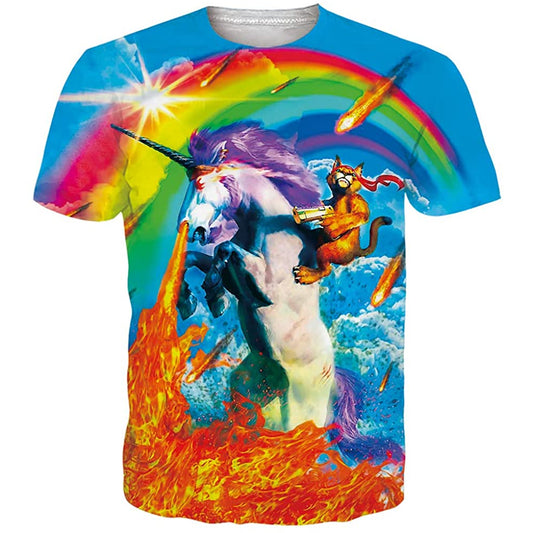 Kat Rijdt Eenhoorn Grappig T-shirt