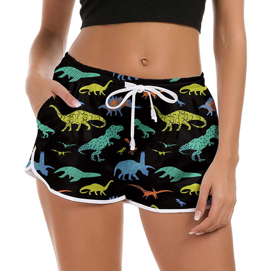 Dinosaurus grappige boardshorts voor dames