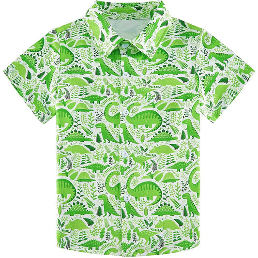 Groene Dinosaurus Grappig Peuter Hawaiiaans Shirt
