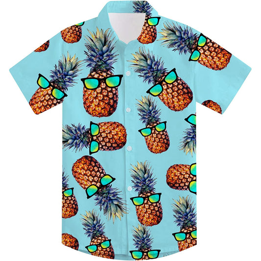 Zonnebril Ananas Lichtblauw Grappig Peuter Hawaiiaans Shirt
