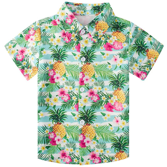 Bloem Ananas Grappig Peuter Hawaiiaans Shirt