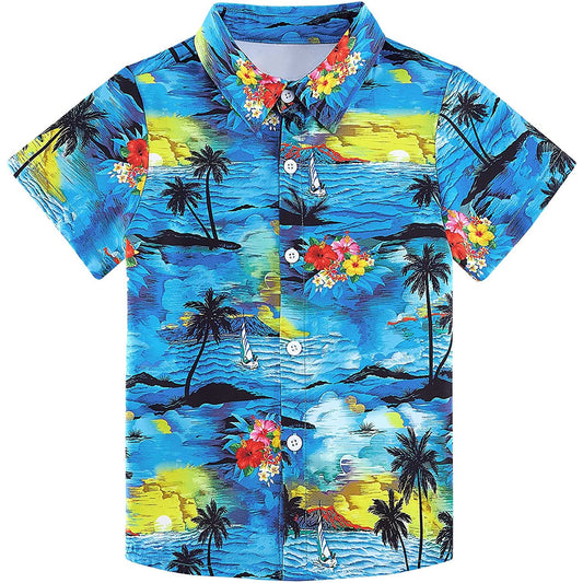 Verf Palm Tree Island Grappig Peuter Hawaiiaans Shirt