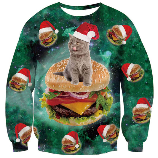Kat Zittende Hamburger Groene Lelijke Kersttrui