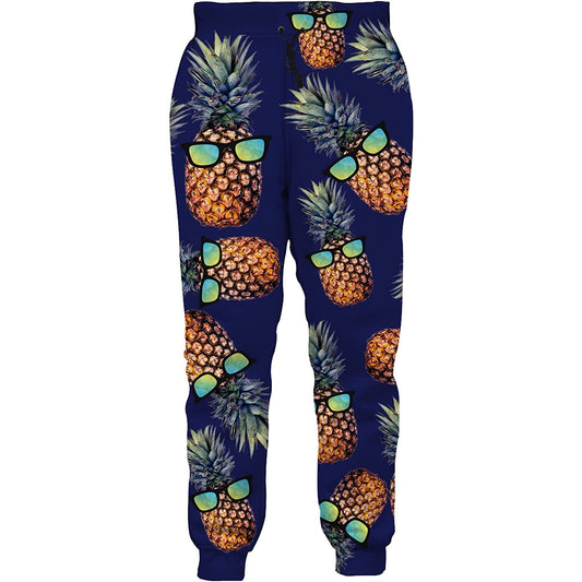 Marineblauwe zonnebril ananas grappige joggingbroek