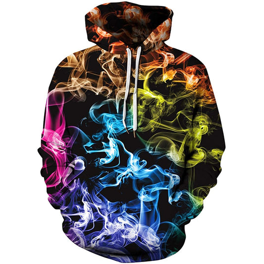 Oranje kleurrijke rook grappige hoodie