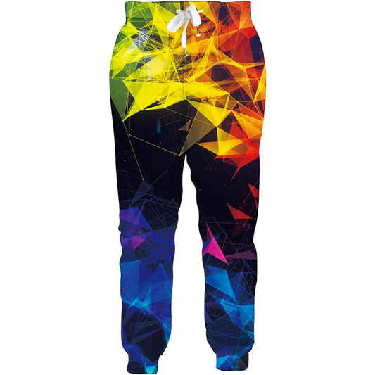 Gele geometrische grappige joggingsbroek