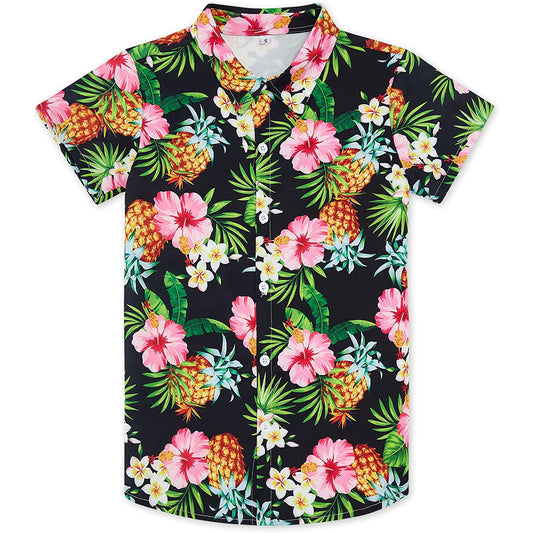 Bloemig ananas grappig peuter Hawaiiaans shirt