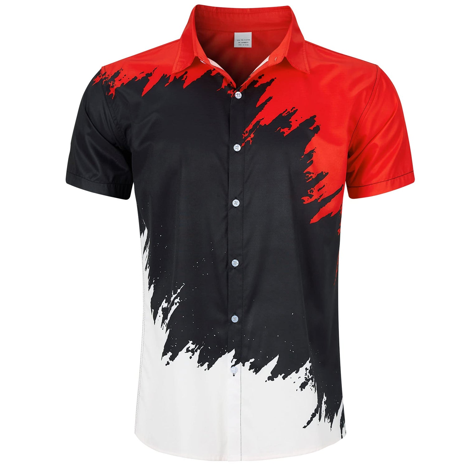 Red Black White Graffiti Funny Hawaiian Shirt 4XL / Colorblock