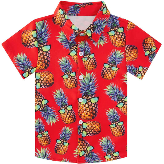 Ananas Rood Grappig Peuter Hawaiiaans Shirt