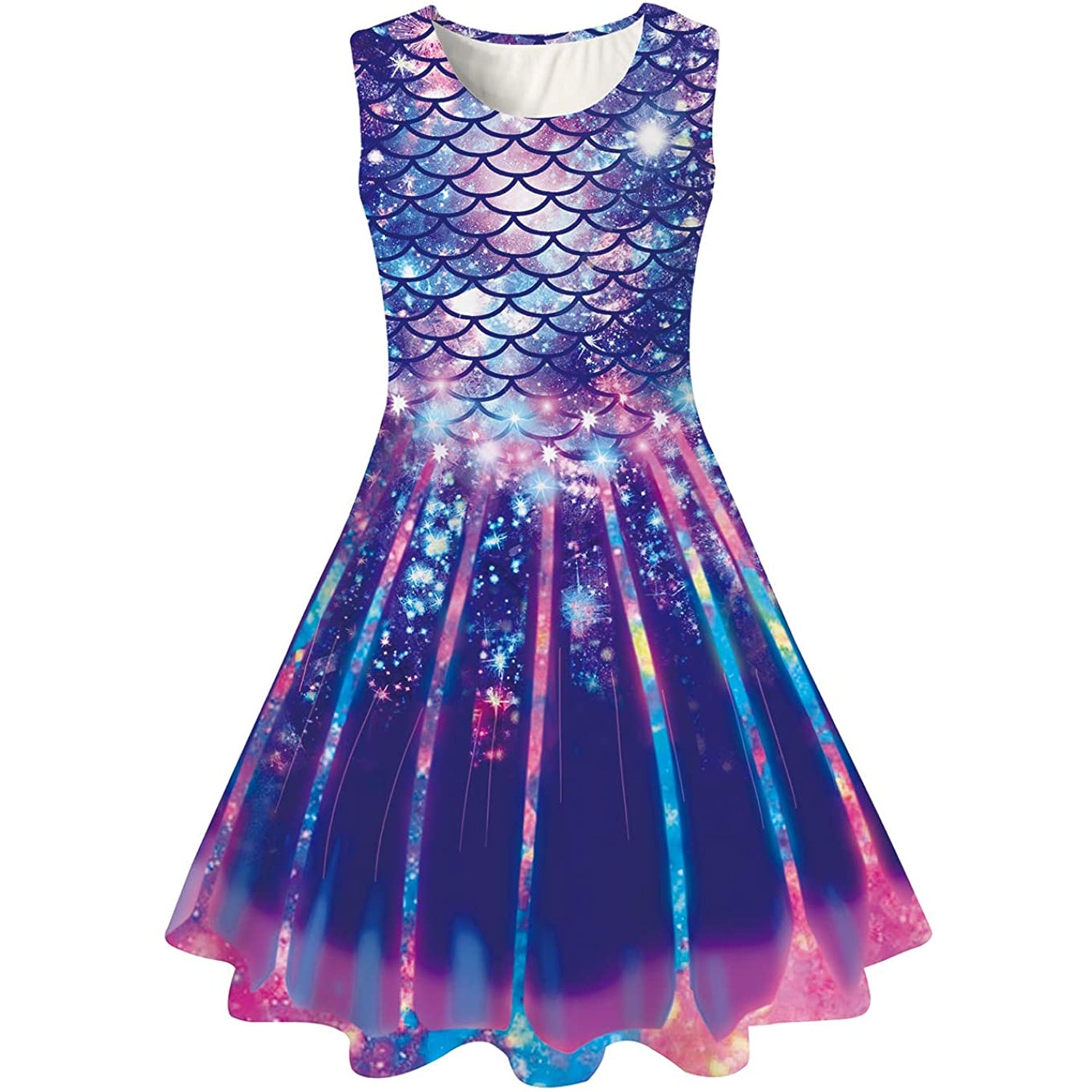 Colorful Mermaid Funny Girl Dress L