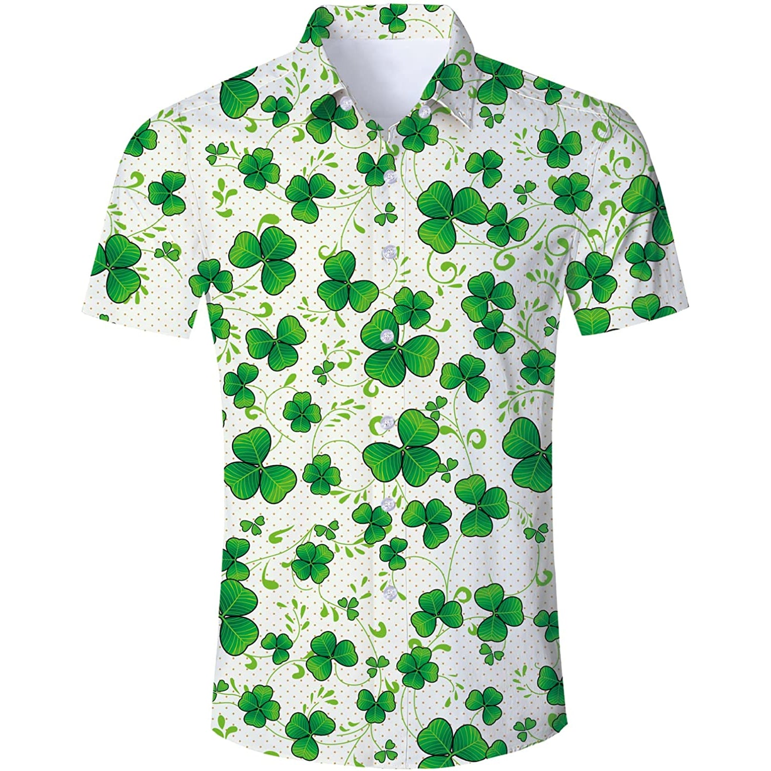 St Patrick's Day Shamrock Funny Hawaiian Shirt M