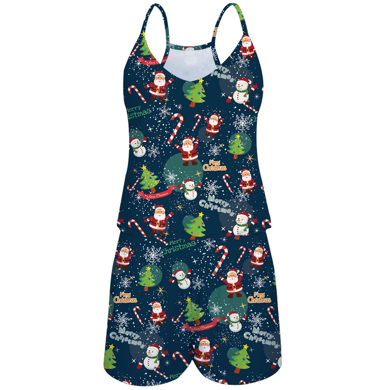 womens christmas dresses funny Christmas Navy Funny Romper for Women XS / Navy