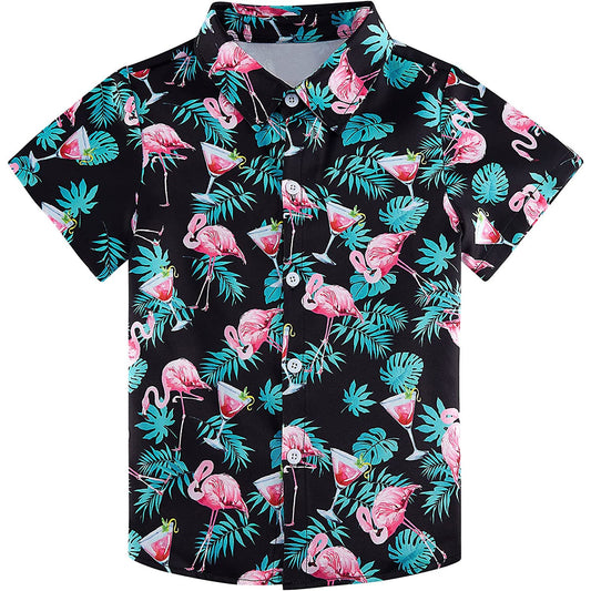 Wijnroze Flamingo Grappig Peuter Hawaiiaans Shirt