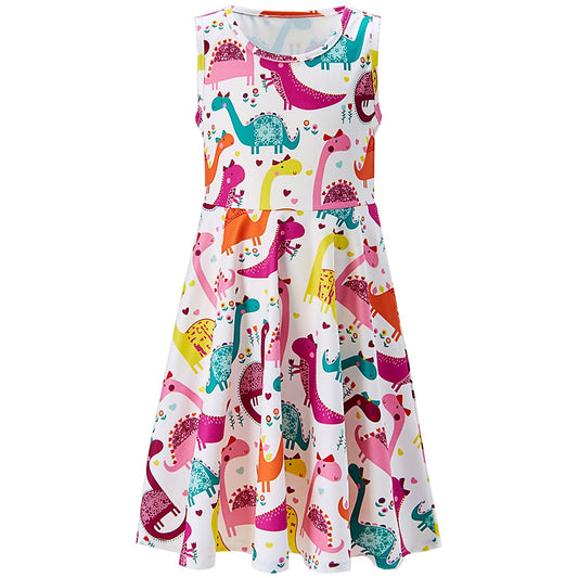 Schattige Dinosaurus Grappige Meisjesjurk