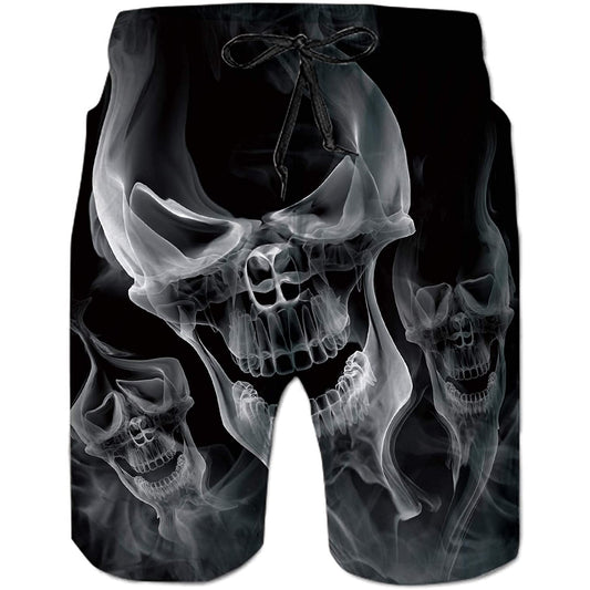 Smoke Skull Funny Swim Trunks