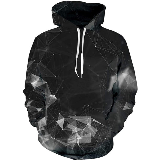 Zwarte geometrische grappige hoodie