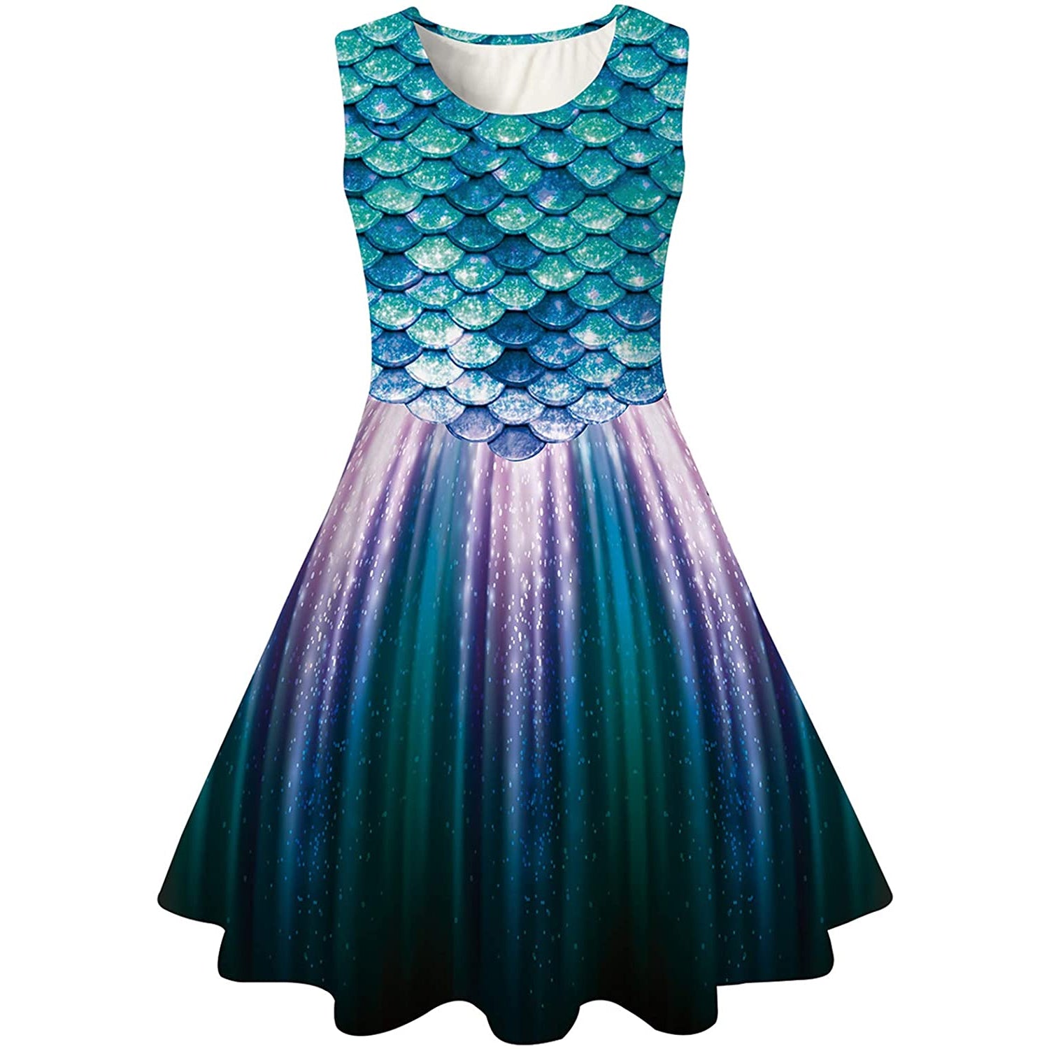 Dark Green Mermaid Funny Girl Dress XL