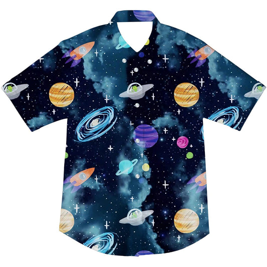 Space Planet Grappig Peuter Hawaiiaans Shirt