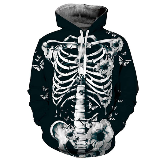 Skeletbloemen Halloween Hoodie