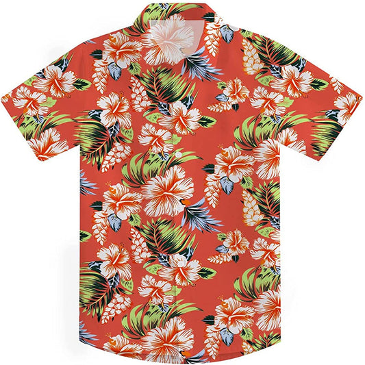 Hawaii Bloemen Rood Grappig Peuter Hawaiiaans Shirt