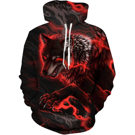 Rode Wolf Grappige Hoodie