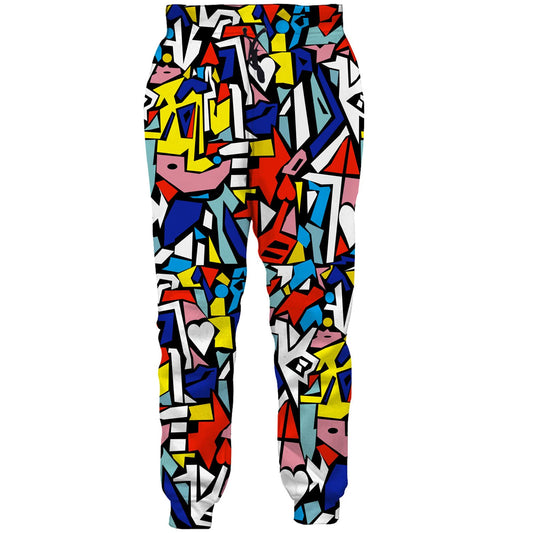 80s Kleurrijke Graffiti Grappige Joggingbroek