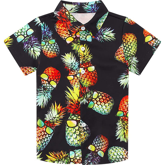Kleurrijke zonnebril ananas zwart grappig peuter Hawaiiaans shirt