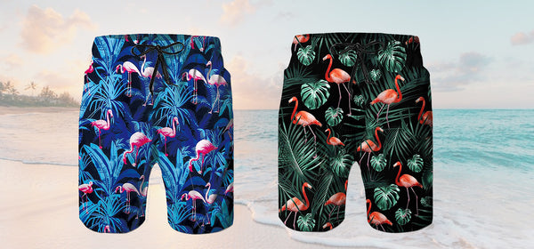 2024 Funny Flamingo Swim Trunks for Men