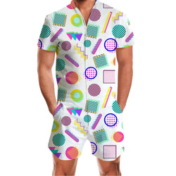 80s Style Funny Men Romper