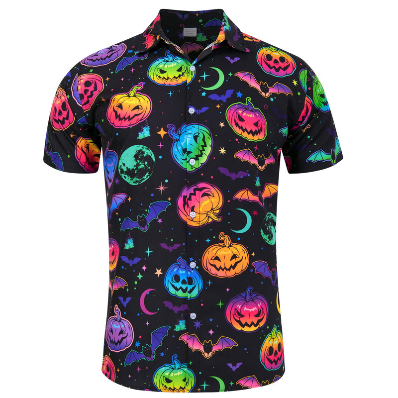 Colorful Bat Pumpkin Funny Hawaiian Shirt