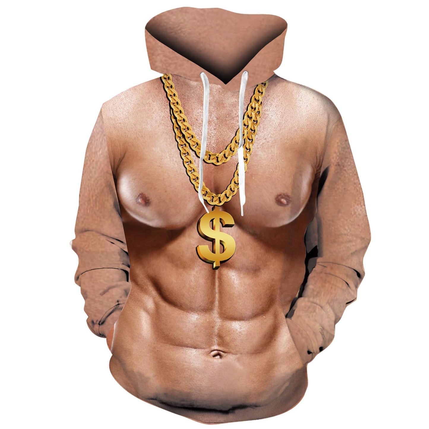 Gouden ketting spier lelijke hoodie