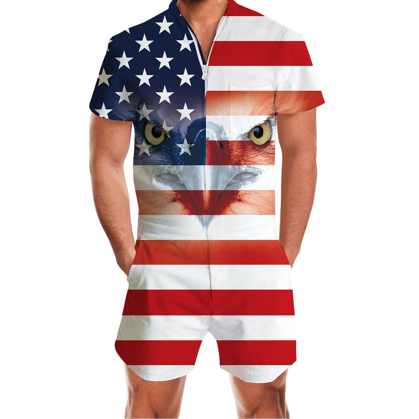 Amerikaanse vlag adelaar grappige mannen romper