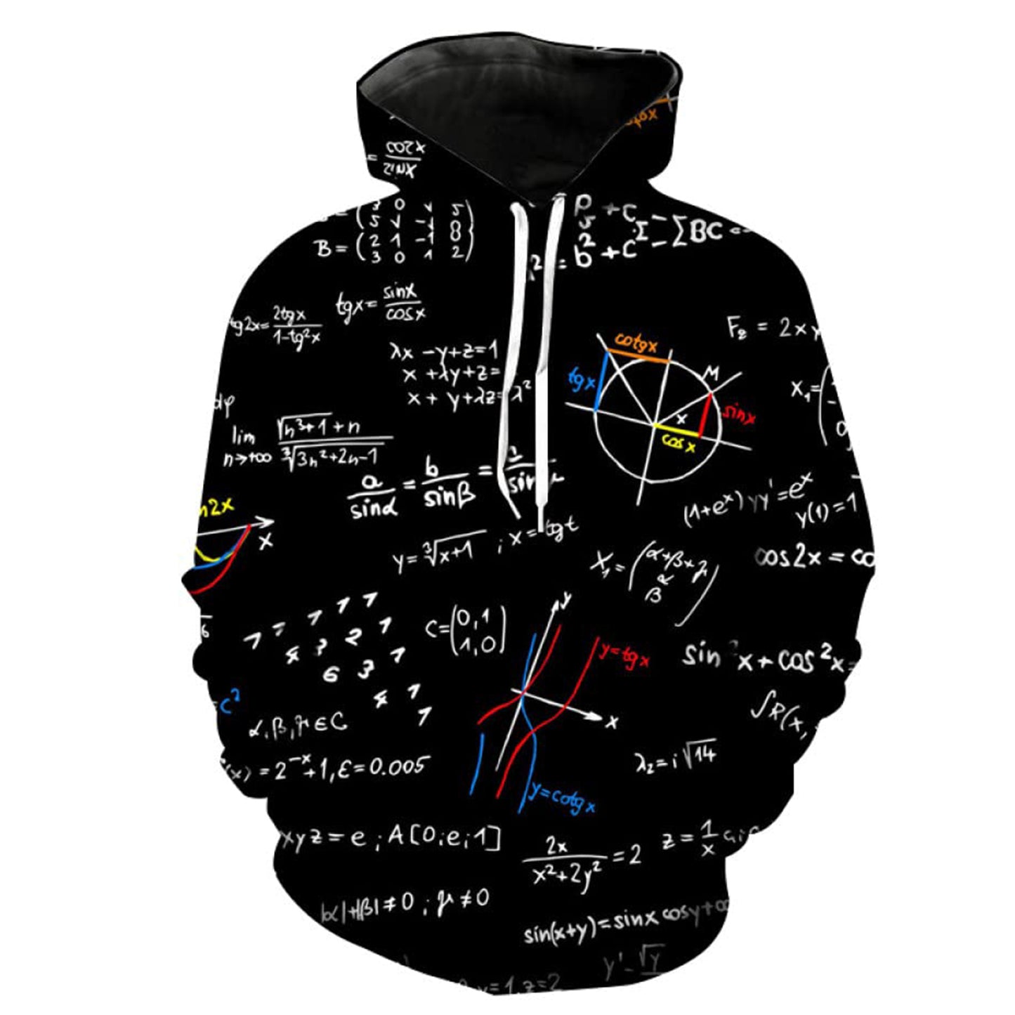 Kapuzenpullover mit farbigem Mathe-Print