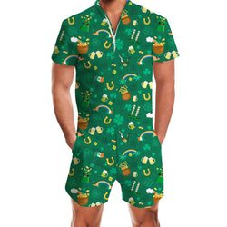 St. Patrick's Day Clover Funny Male Romper