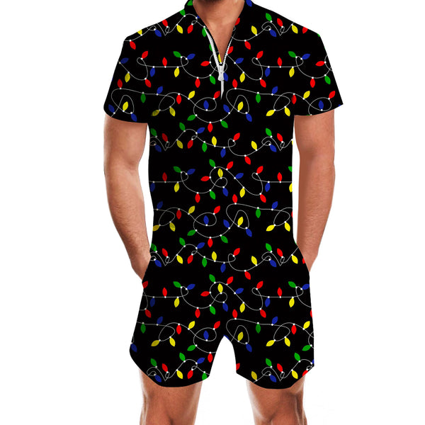 Christmas Bulbs Funny Male Romper